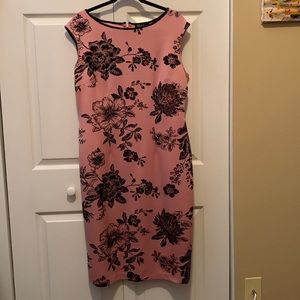 Mauve w/ Black Flowers Dress